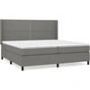 Image de vidaXL Lit boxspring avec matelas gris foncé 200x200 cm Tissu