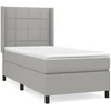 Image de vidaXL Lit boxspring avec matelas gris clair 80x200 cm Tissu