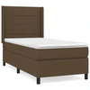 Image de vidaXL Lit boxspring avec matelas brun foncé 80x200 cm Tissu