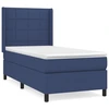 Image de vidaXL Lit boxspring avec matelas bleu 80x200 cm Tissu