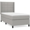 Image de vidaXL Lit boxspring avec matelas gris clair 90x190 cm Tissu