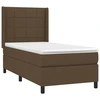 Image de vidaXL Lit boxspring avec matelas brun foncé 90x190 cm Tissu