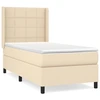 Image de vidaXL Lit boxspring avec matelas Crème 90x190 cm Tissu