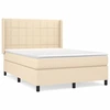 Image de vidaXL Lit boxspring avec matelas Crème 140x190 cm Tissu
