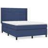 Image de vidaXL Lit boxspring avec matelas bleu 140x190 cm Tissu