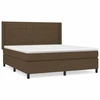 Image de vidaXL Lit boxspring avec matelas brun foncé 160x200 cm Tissu