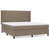 Image de vidaXL Lit boxspring avec matelas Taupe 160x200 cm Tissu