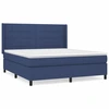 Image de vidaXL Lit boxspring avec matelas bleu 180x200 cm Tissu