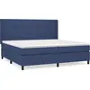 Image de vidaXL Lit boxspring avec matelas bleu 200x200 cm Tissu