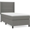 Image de vidaXL Lit boxspring avec matelas gris foncé 80x200 cm Tissu