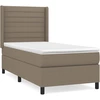 Image de vidaXL Lit Boxspring avec matelas Taupe 80x200 cm Tissu