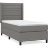 Image de vidaXL Lit boxspring avec matelas gris foncé 90x190 cm Tissu