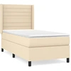 Image de vidaXL Lit boxspring avec matelas Crème 90x200 cm Tissu