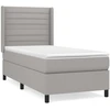 Image de vidaXL Lit boxspring avec matelas gris clair 100x200 cm Tissu