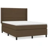 Image de vidaXL Lit boxspring avec matelas brun foncé 140x190 cm Tissu