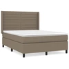 Image de vidaXL Lit boxspring avec matelas Taupe 140x190 cm Tissu
