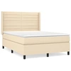 Image de vidaXL Lit boxspring avec matelas Crème 140x190 cm Tissu