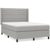Image de vidaXL Lit boxspring avec matelas gris clair 140x200 cm Tissu