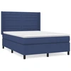 Image de vidaXL Lit boxspring avec matelas bleu 140x200 cm Tissu