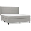 Image de vidaXL Lit boxspring avec matelas gris clair 180x200 cm Tissu