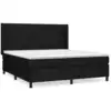 Image de vidaXL Lit boxspring avec matelas noir 180x200 cm Tissu