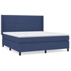 Image de vidaXL Lit boxspring avec matelas bleu 180x200 cm Tissu