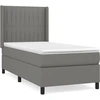 Image de vidaXL Lit boxspring avec matelas gris foncé 80x200 cm Tissu