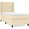Image de vidaXL Lit boxspring avec matelas Crème 80x200 cm Tissu