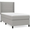 Image de vidaXL Lit boxspring avec matelas gris clair 90x190 cm Tissu