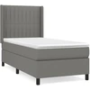 Image de vidaXL Lit boxspring avec matelas gris foncé 90x200 cm Tissu