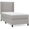 Image de vidaXL Lit boxspring avec matelas gris clair 100x200 cm Tissu