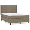 Image de vidaXL Lit boxspring avec matelas Taupe 140x190 cm Tissu