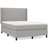 Image de vidaXL Lit boxspring avec matelas gris clair 140x200 cm Tissu