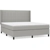 Image de vidaXL Lit boxspring avec matelas gris clair 180x200 cm Tissu