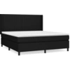 Image de vidaXL Lit boxspring avec matelas noir 180x200 cm Tissu