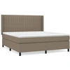 Image de vidaXL Lit boxspring avec matelas Taupe 180x200 cm Tissu