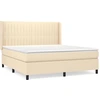 Image de vidaXL Lit boxspring avec matelas Crème 180x200 cm Tissu