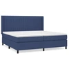 Image de vidaXL Lit boxspring avec matelas bleu 200x200 cm Tissu