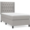 Image de vidaXL Lit boxspring avec matelas gris clair 80x200 cm Tissu