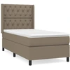 Image de vidaXL Lit Boxspring avec matelas Taupe 80x200 cm Tissu