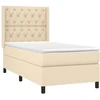 Image de vidaXL Lit boxspring avec matelas Crème 80x200 cm Tissu