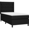 Image de vidaXL Lit boxspring avec matelas noir 90x190 cm Tissu