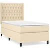 Image de vidaXL Lit boxspring avec matelas Crème 90x190 cm Tissu