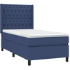 Image de vidaXL Lit boxspring avec matelas bleu 90x190 cm Tissu