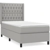Image de vidaXL Lit boxspring avec matelas gris clair 90x200 cm Tissu