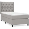 Image de vidaXL Lit boxspring avec matelas gris clair 100x200 cm Tissu