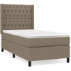 Image de vidaXL Lit boxspring avec matelas Taupe 100x200 cm Tissu