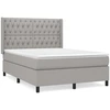 Image de vidaXL Lit boxspring avec matelas gris clair 140x200 cm Tissu