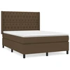 Image de vidaXL Lit boxspring avec matelas Marron foncé 140x200 cm Tissu