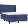 Image de vidaXL Lit boxspring avec matelas bleu 140x200 cm Tissu